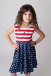 PATRIOTIC BUTTONED TWIRLY DRESS