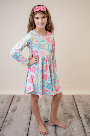 EMILY VALENTINE RAINBOW TWIRL DRESS