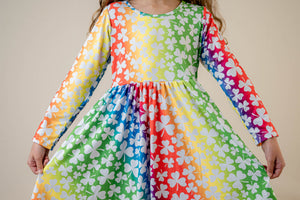 RAINBOW SHAMROCK TWIRL DRESS