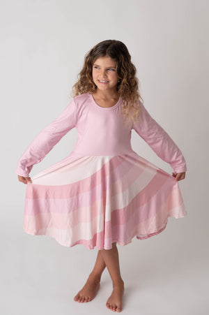 BLUSH RAINBOW TWIRLY DRESS