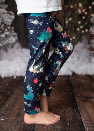 CHRISTMAS DINO MILK SILK LEGGINGS