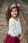 PARIS LACE TOP AND MAXI TULLE SKIRT - WINE