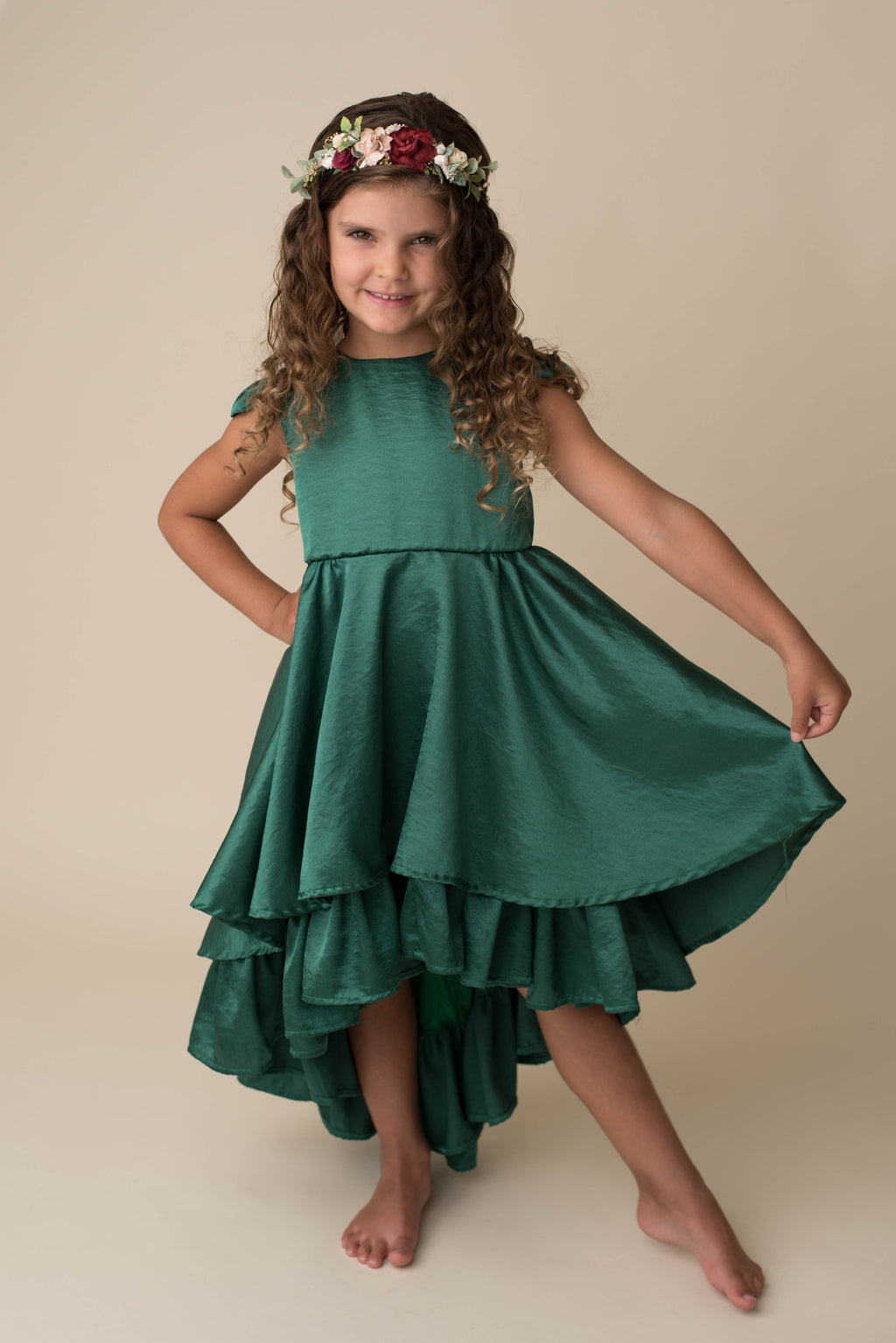 MONROE HI LO DRESS - GREEN