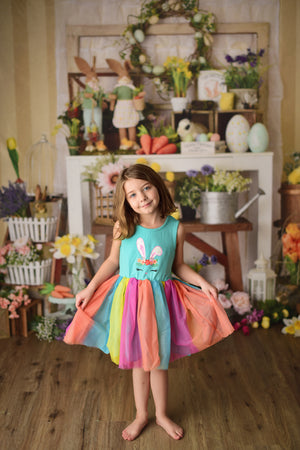 BUNNY RAINBOW TUTU DRESS