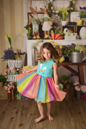 BUNNY RAINBOW TUTU DRESS