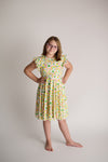 SHAMROCK RAINBOW BACK BOW TWIRL DRESS