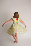 SHAMROCK RAINBOW BACK BOW TWIRL DRESS