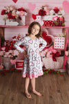 LILLY VALENTINE HEARTS DRESS - GREY