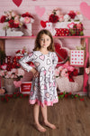 LILLY VALENTINE HEARTS DRESS - GREY