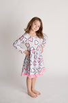 LILLY VALENTINE HEARTS DRESS - GREY