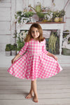PINK GINGHAM TWIRLY DRESS