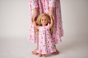 MOON & STAR LONG SLEEVES NIGHTGOWN- PINK