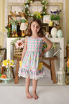 SPRING FLORALS & PLAID DRESS WITH POCKETS