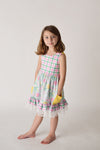 SPRING FLORALS & PLAID DRESS WITH POCKETS