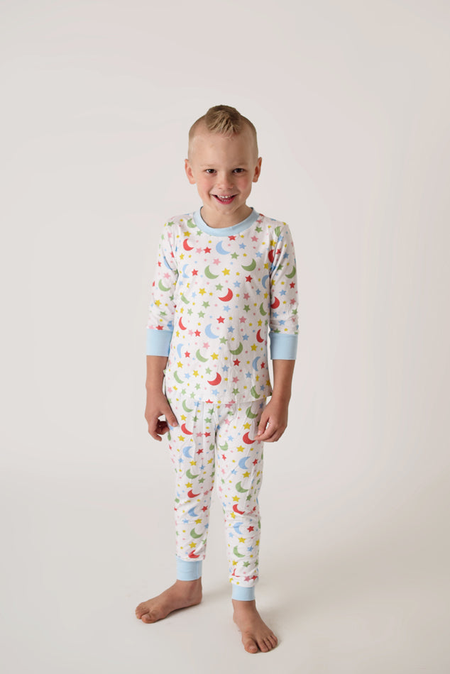 MOON & STAR BAMBOO PAJAMAS - BLUE