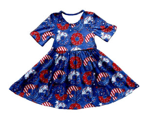 PATRIOTIC DONUT TWIRL DRESS