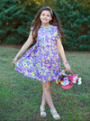 PURPLE SPRING FLORAL DRESS