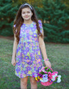 PURPLE SPRING FLORAL DRESS