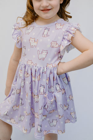 PURPLE CATS DRESS