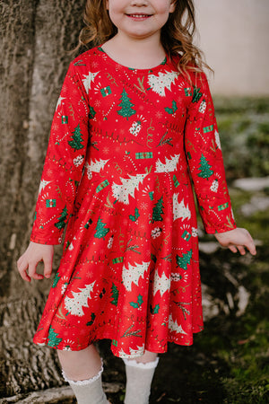 CHRISTMAS TREE TWIRLY DRESS