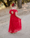 PENELOPE LACE MAXI DRESS- RED
