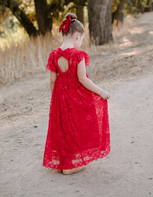 PENELOPE LACE MAXI DRESS- RED