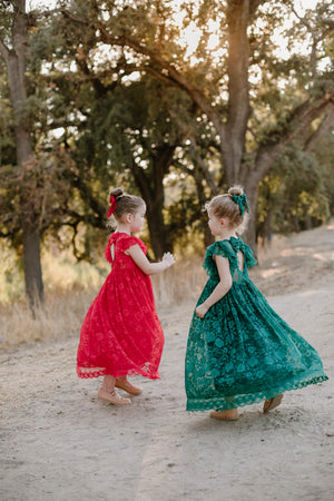 PENELOPE LACE MAXI DRESS- RED