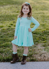 DIXIE TWIRLY DRESS - TURQUOISE