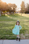 DIXIE TWIRLY DRESS - TURQUOISE