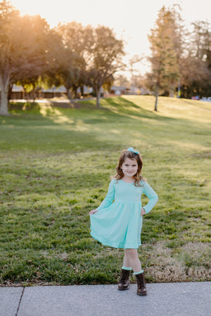 DIXIE TWIRLY DRESS - TURQUOISE