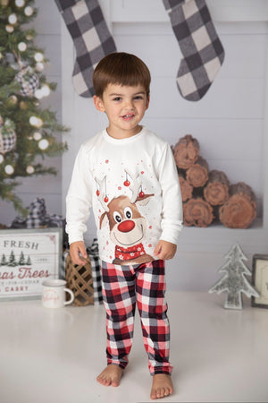 FAMILY RUDOLPH PLAID PJ SETS
