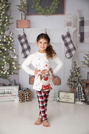 FAMILY RUDOLPH PLAID PJ SETS