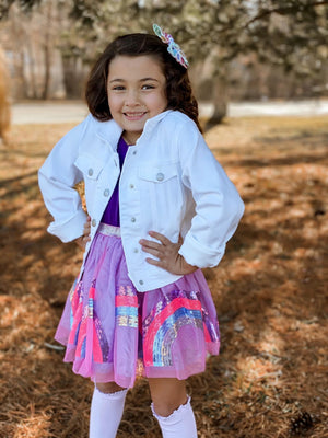 RAINBOW PASTEL SEQUINS SKIRT