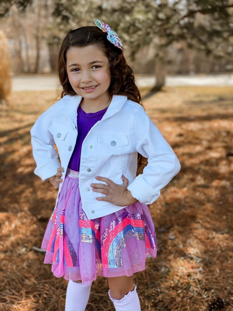 RAINBOW PASTEL SEQUINS SKIRT