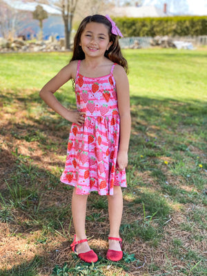 STRAWBERRY TANK TWIRL DRESS