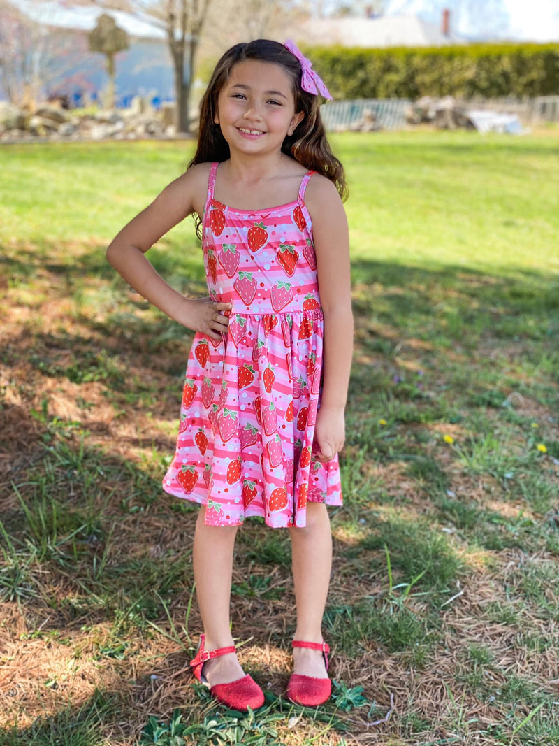 STRAWBERRY TANK TWIRL DRESS