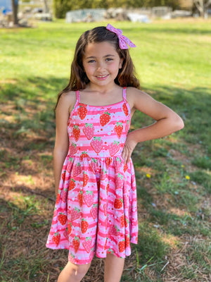 STRAWBERRY TANK TWIRL DRESS