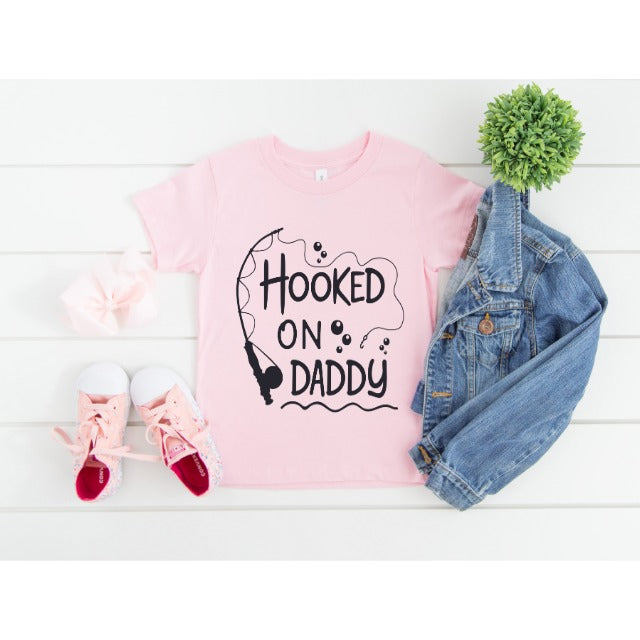 HOOKED ON  DADDY  PINK T-SHIRT